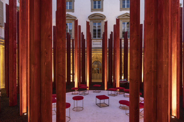 "Templet in the Wood” by Asif Khan in Palazzo Litta 2018 "Templet in the Wood” by Asif Khan in Palazzo Litta 2018